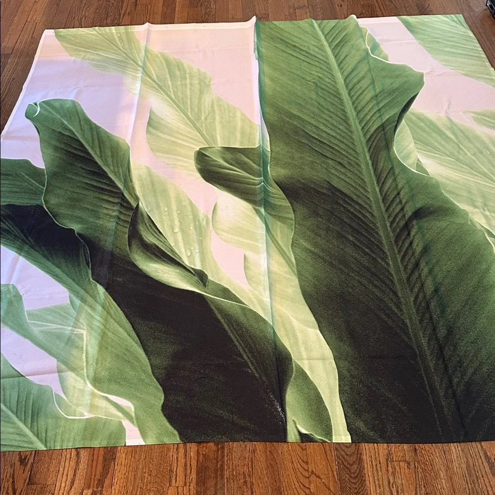Green Leaf Print Shower Curtain